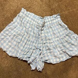 aeropostale blue and white gingham short xs